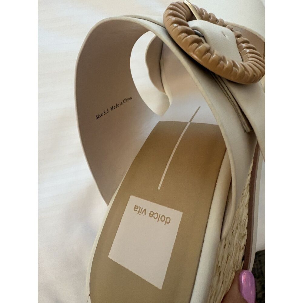 Dolce Vita Espadrille Lauryn in Cream Stella Wedge Sandals | Size 8.5 - Picture 3 of 9